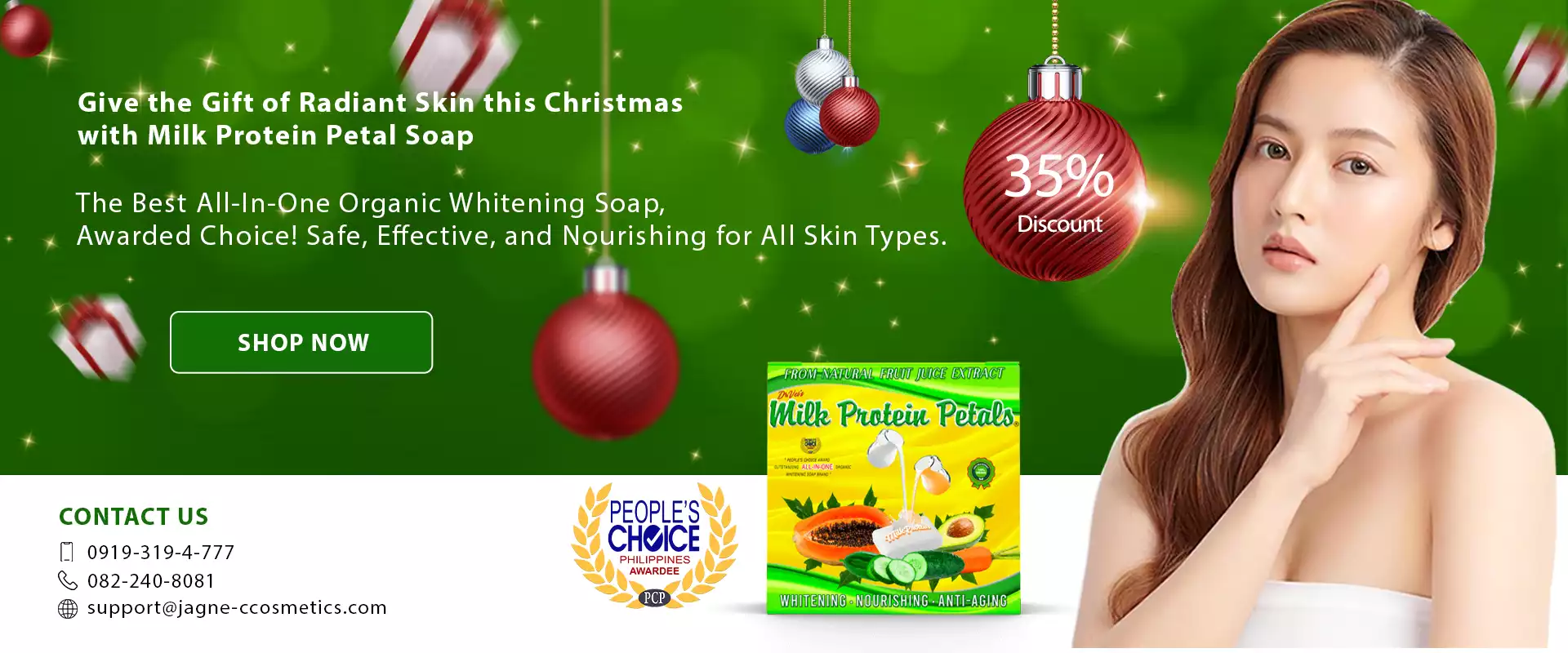 milk protein petals christmas banner